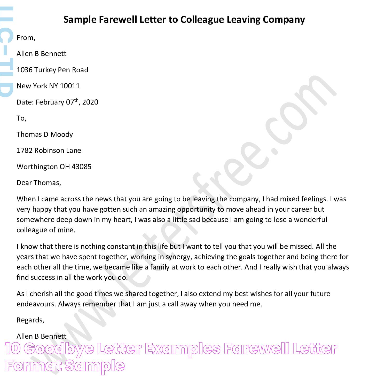 10+ Goodbye Letter Examples Farewell Letter Format Sample