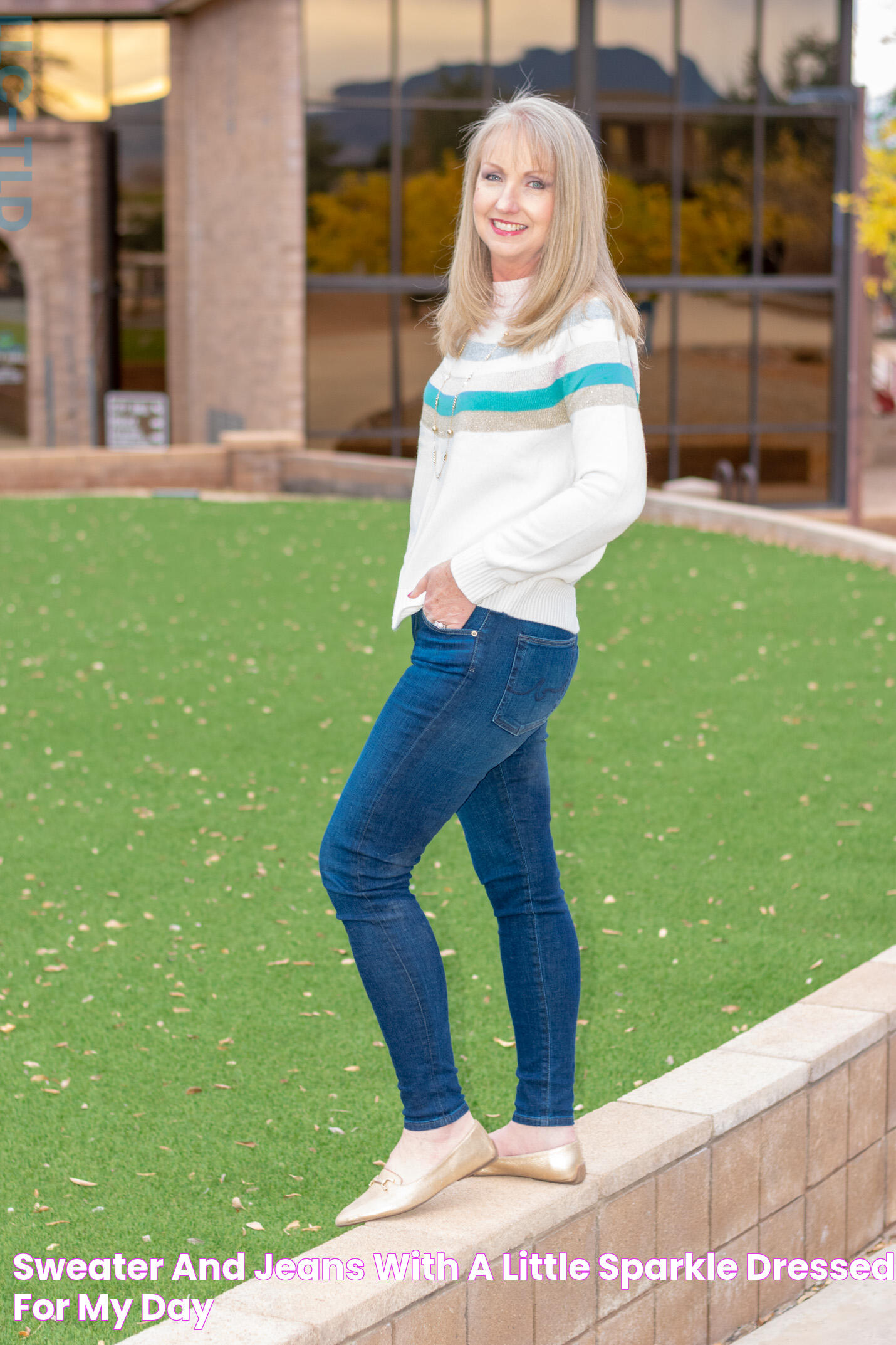 Sweater and Jeans with a Little Sparkle Dressed for My Day