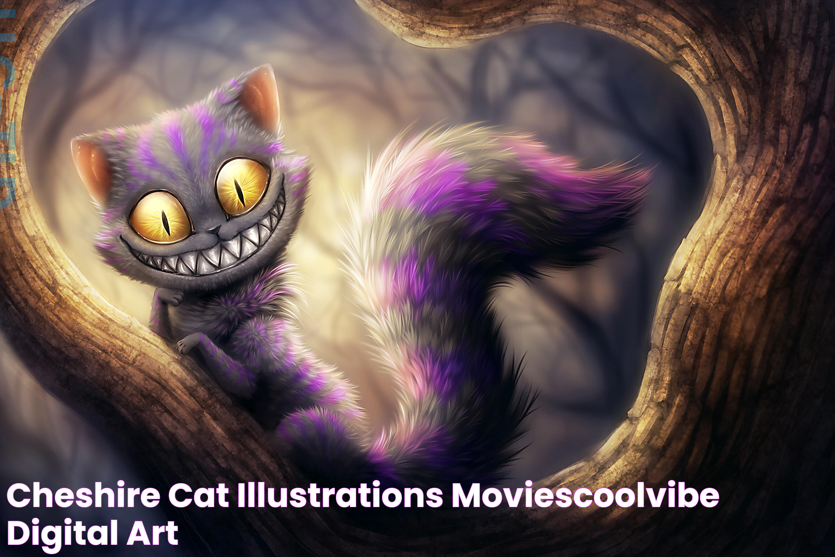 Cheshire Cat Illustrations, MoviesCoolvibe Digital Art