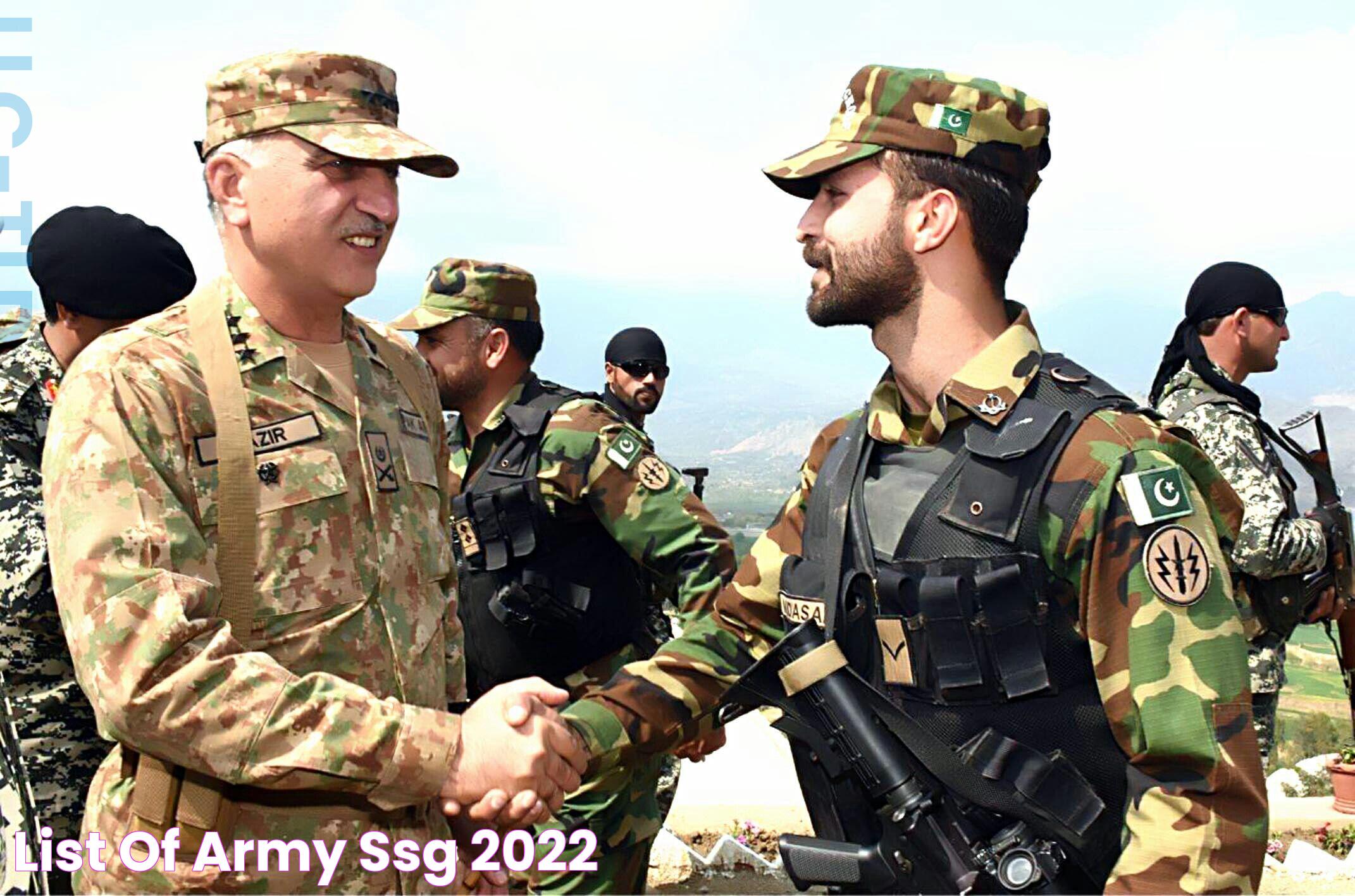 List Of Army Ssg 2022