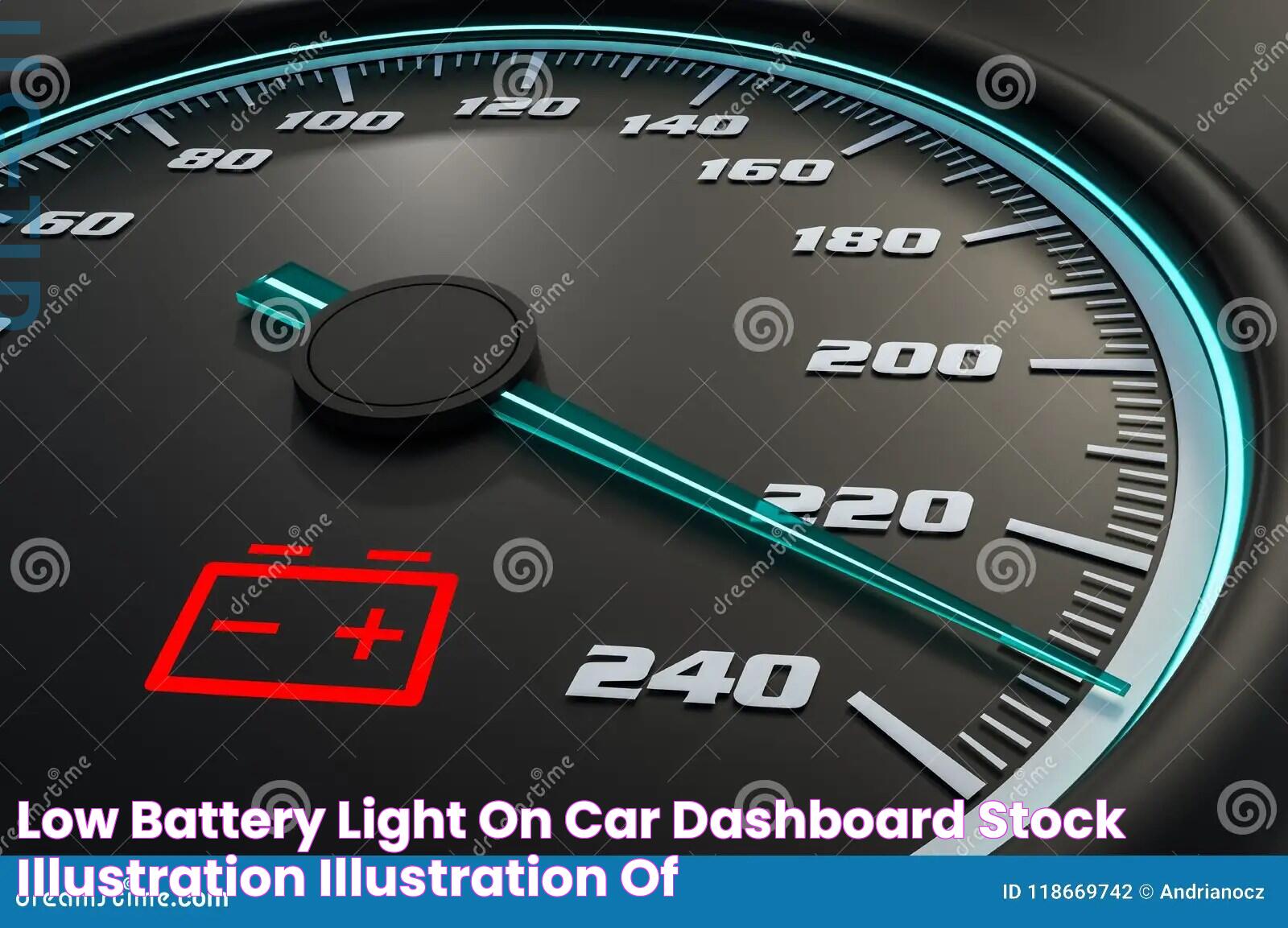 Low Battery Light on Car Dashboard Stock Illustration Illustration of