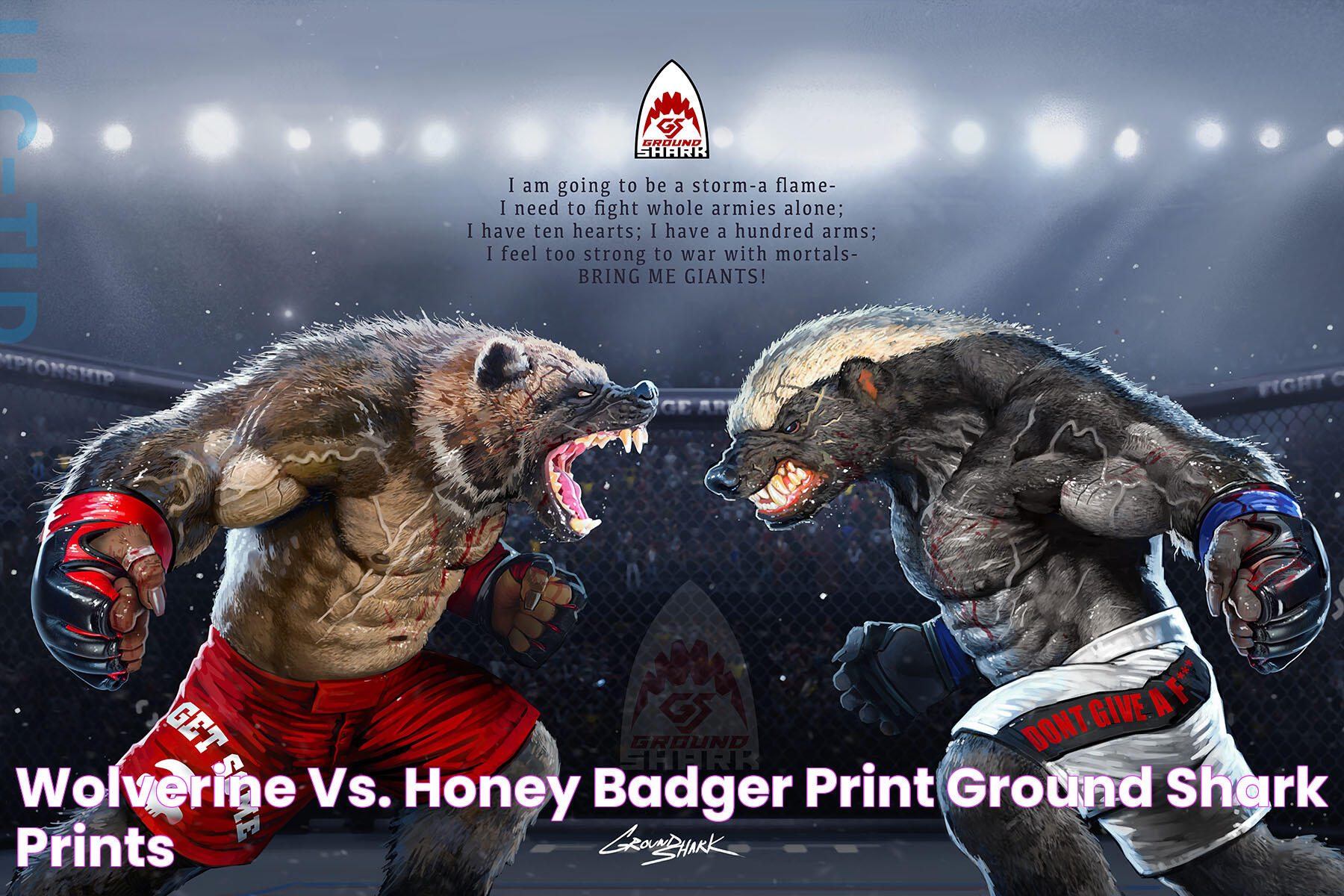 Wolverine vs. Honey Badger Print Ground Shark Prints