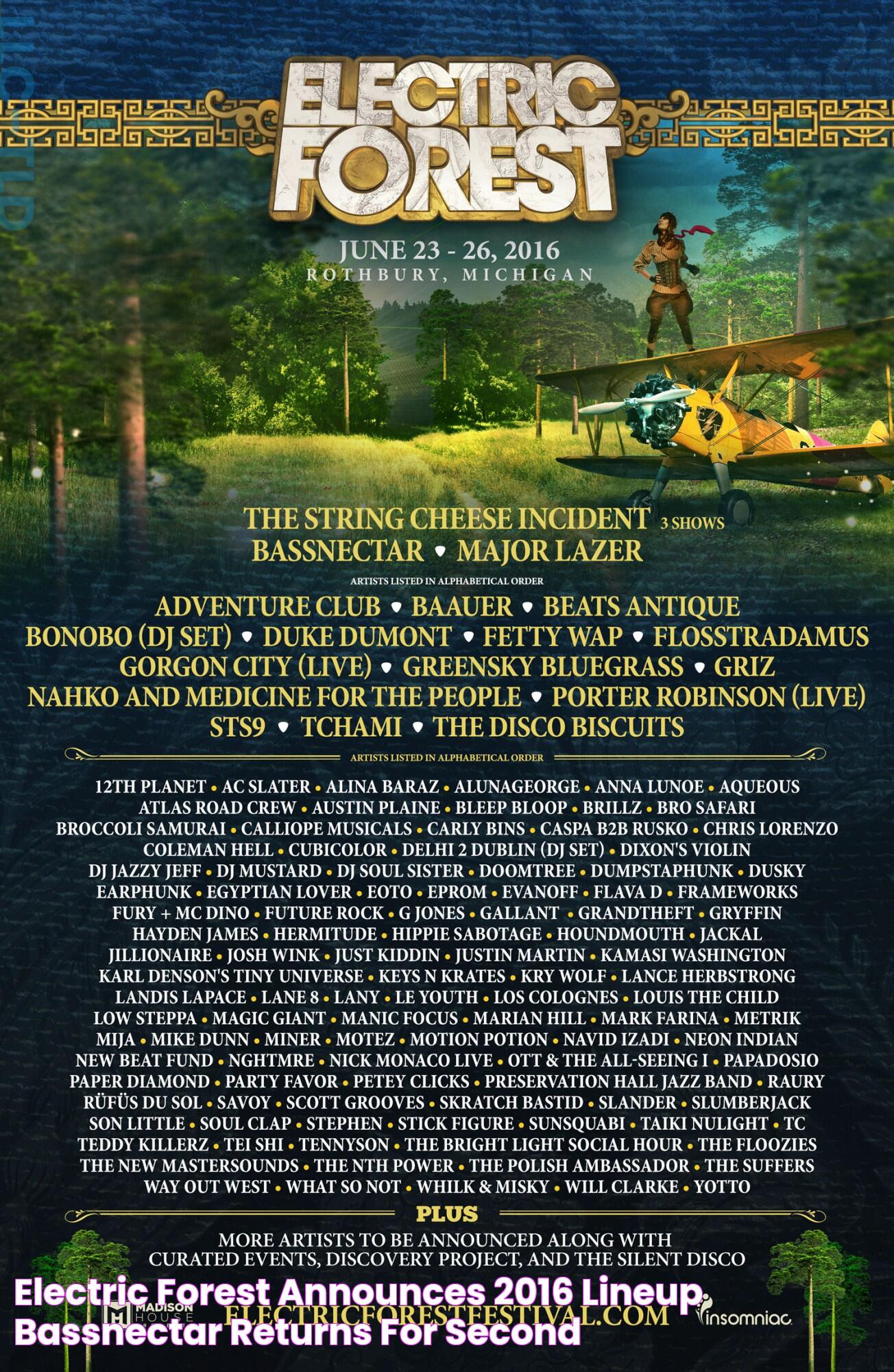 Electric Forest Announces 2016 Lineup, Bassnectar Returns For Second