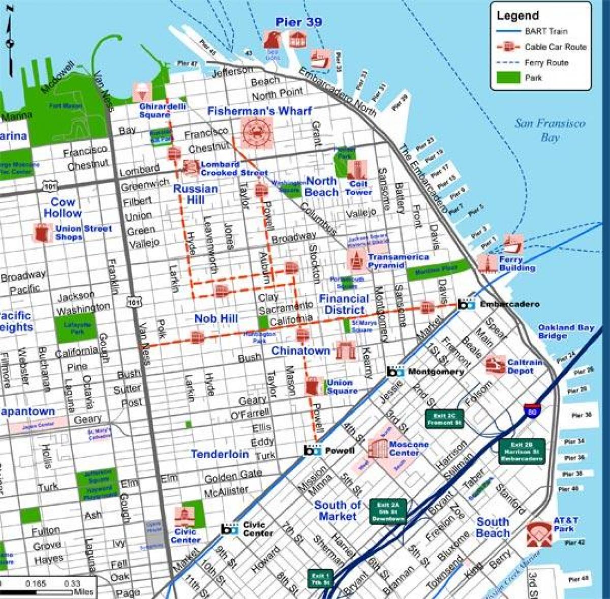 San Francisco tourist map San Francisco city map tourist (California