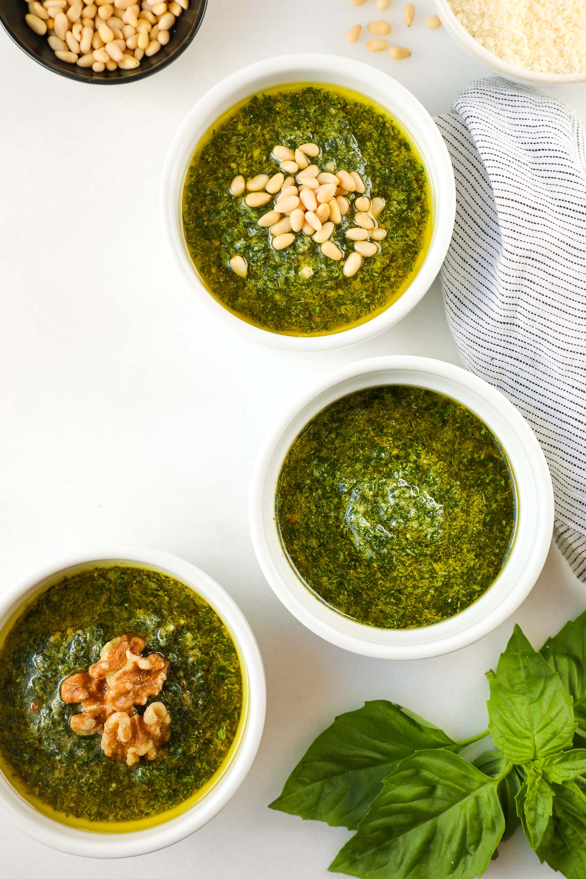 Basil Pesto Pine Nuts vs. Walnuts vs. Without Nuts Elle & Pear