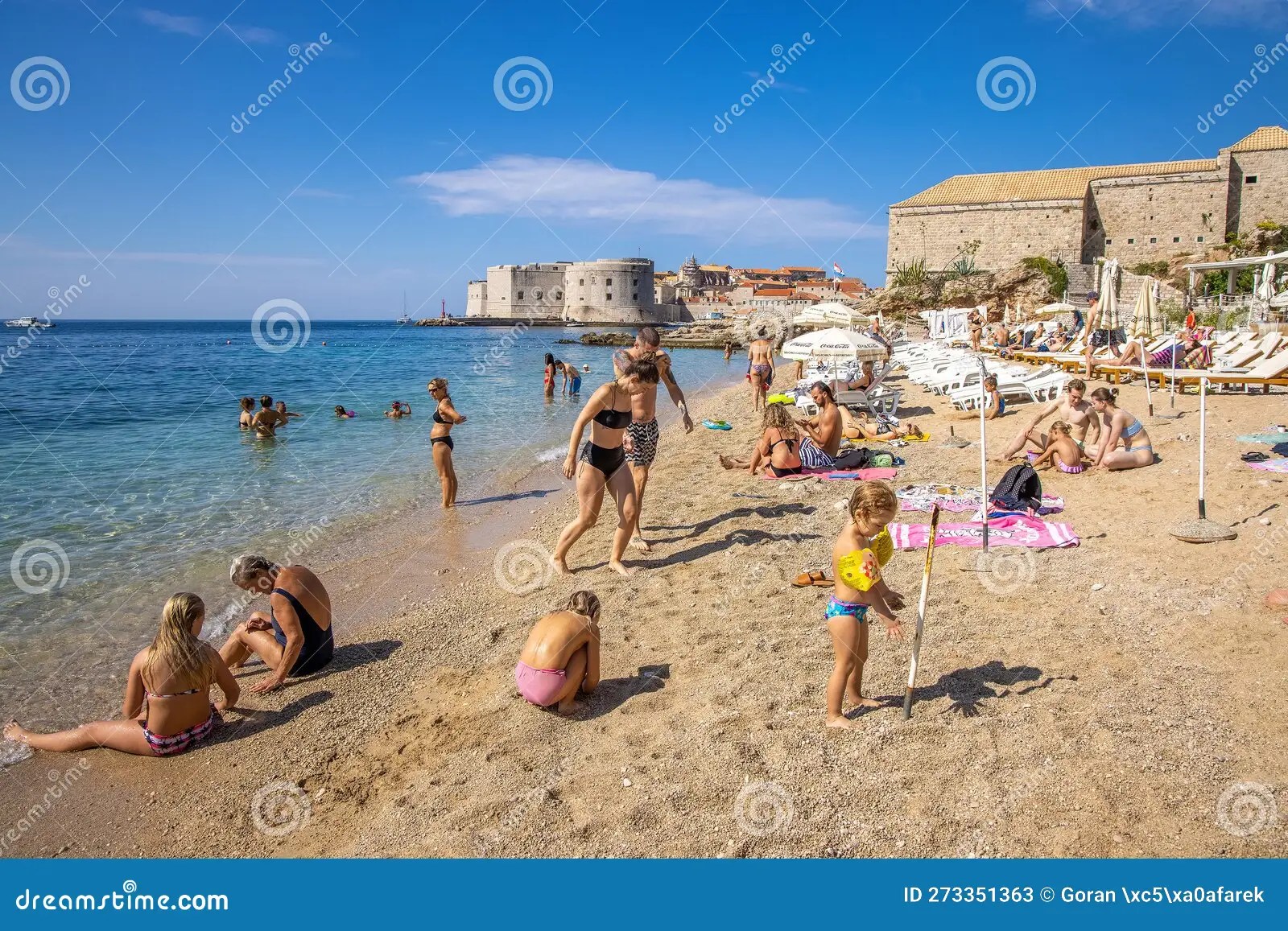 Banje beach in Dubrovnik editorial stock photo. Image of outdoor