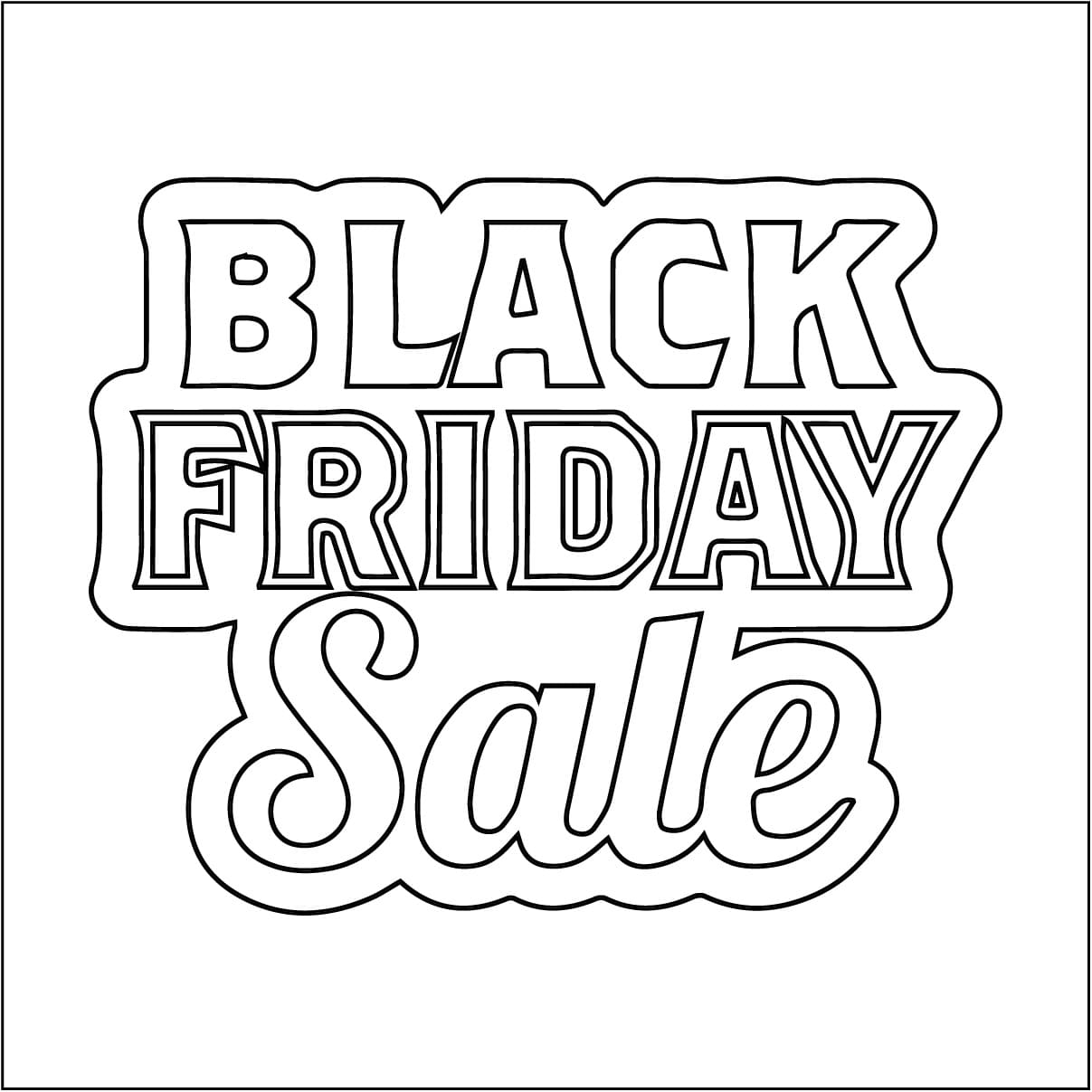 Sale Black Friday coloring page Download, Print or Color Online for Free