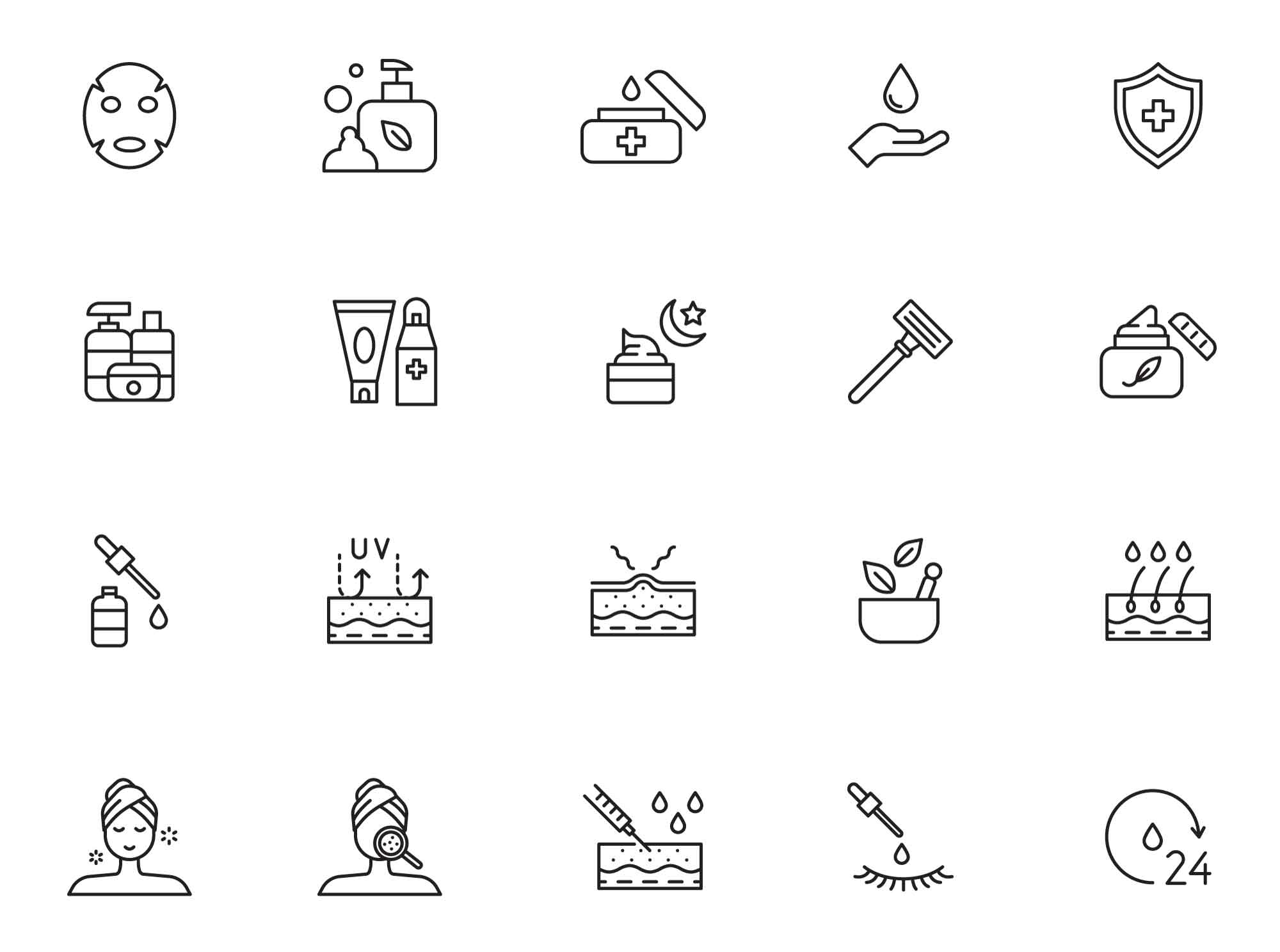 Skin Care Vector Icons