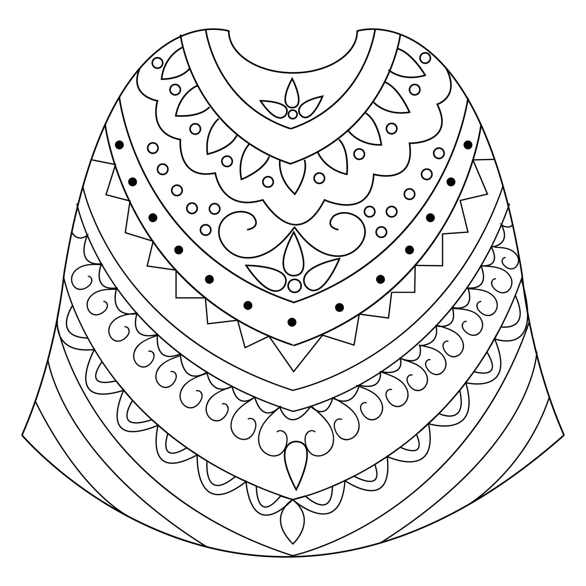 Cinco De Mayo Dress Coloring Pages 7535107 Vector Art at Vecteezy