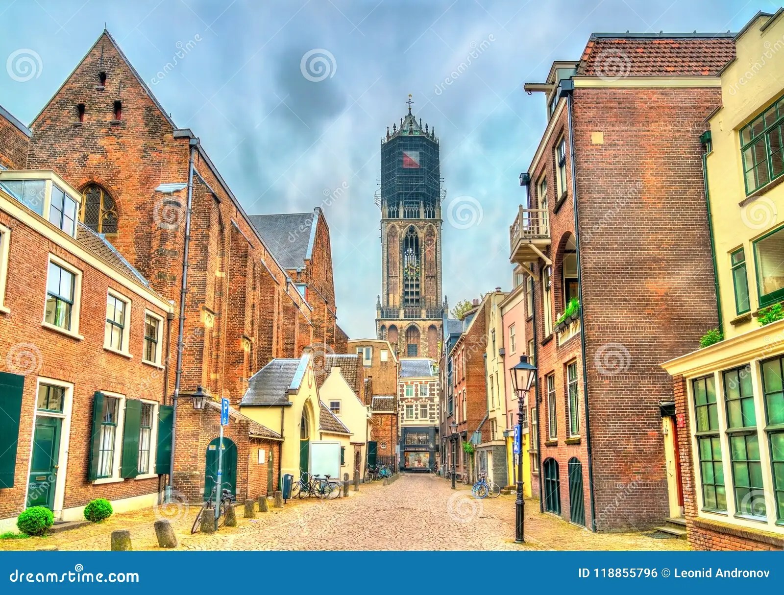 View of the Dom Tower of Utrecht, the Netherlands Stock Photo Image