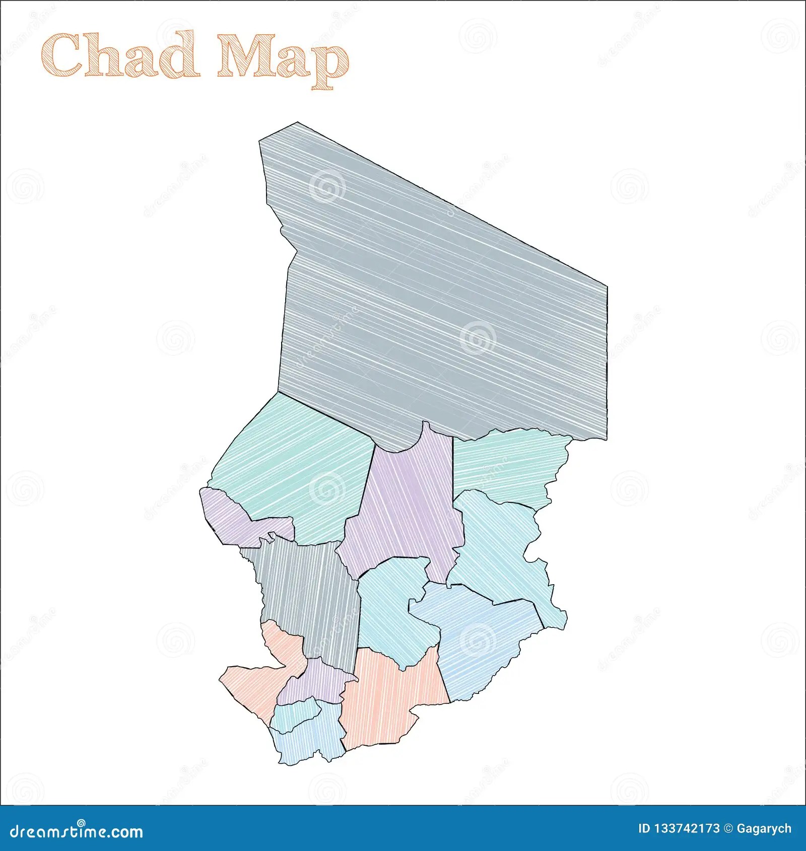 Chad handdrawn map. stock vector. Illustration of chad 133742173