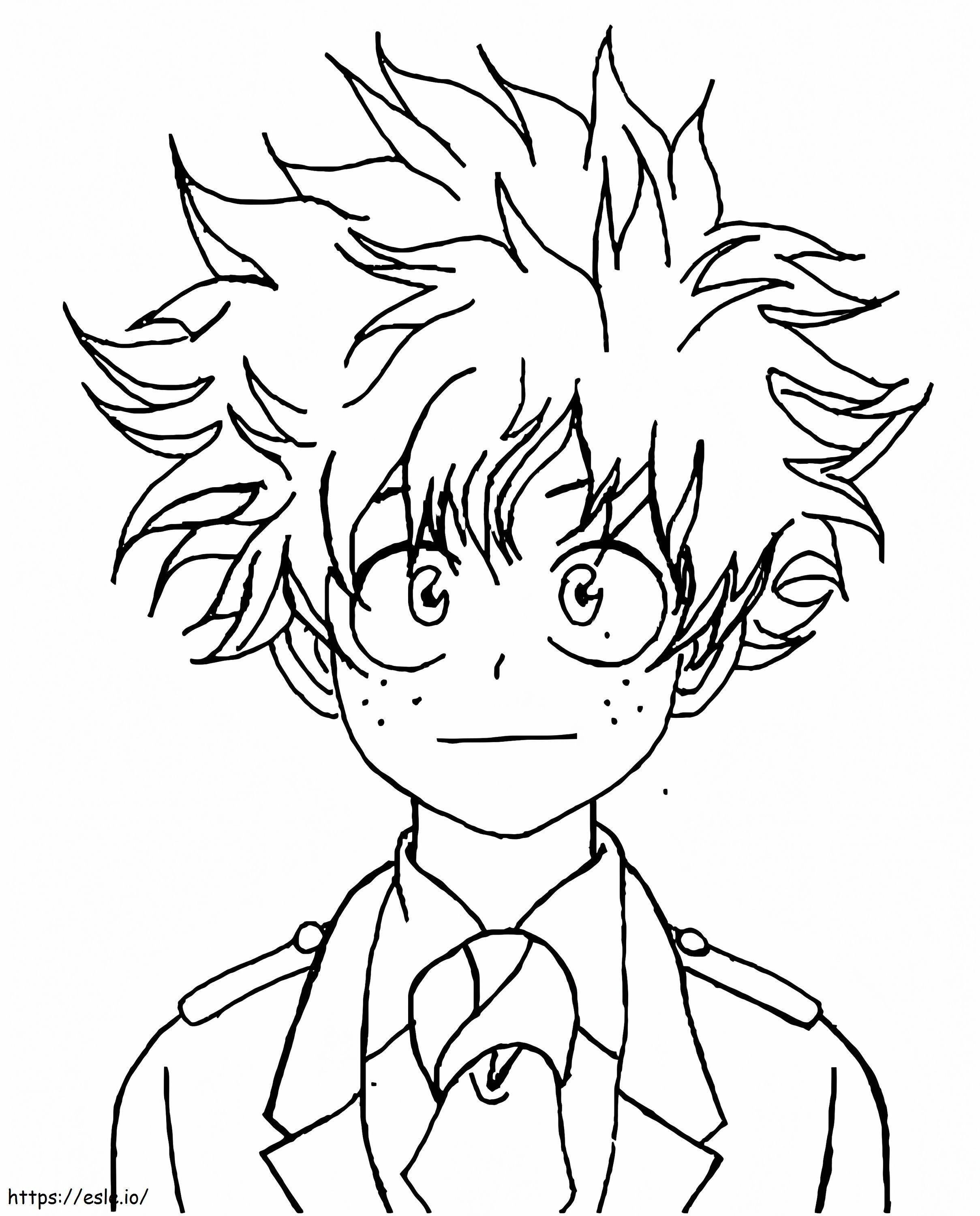 Izuku Midoriya Smiling coloring page