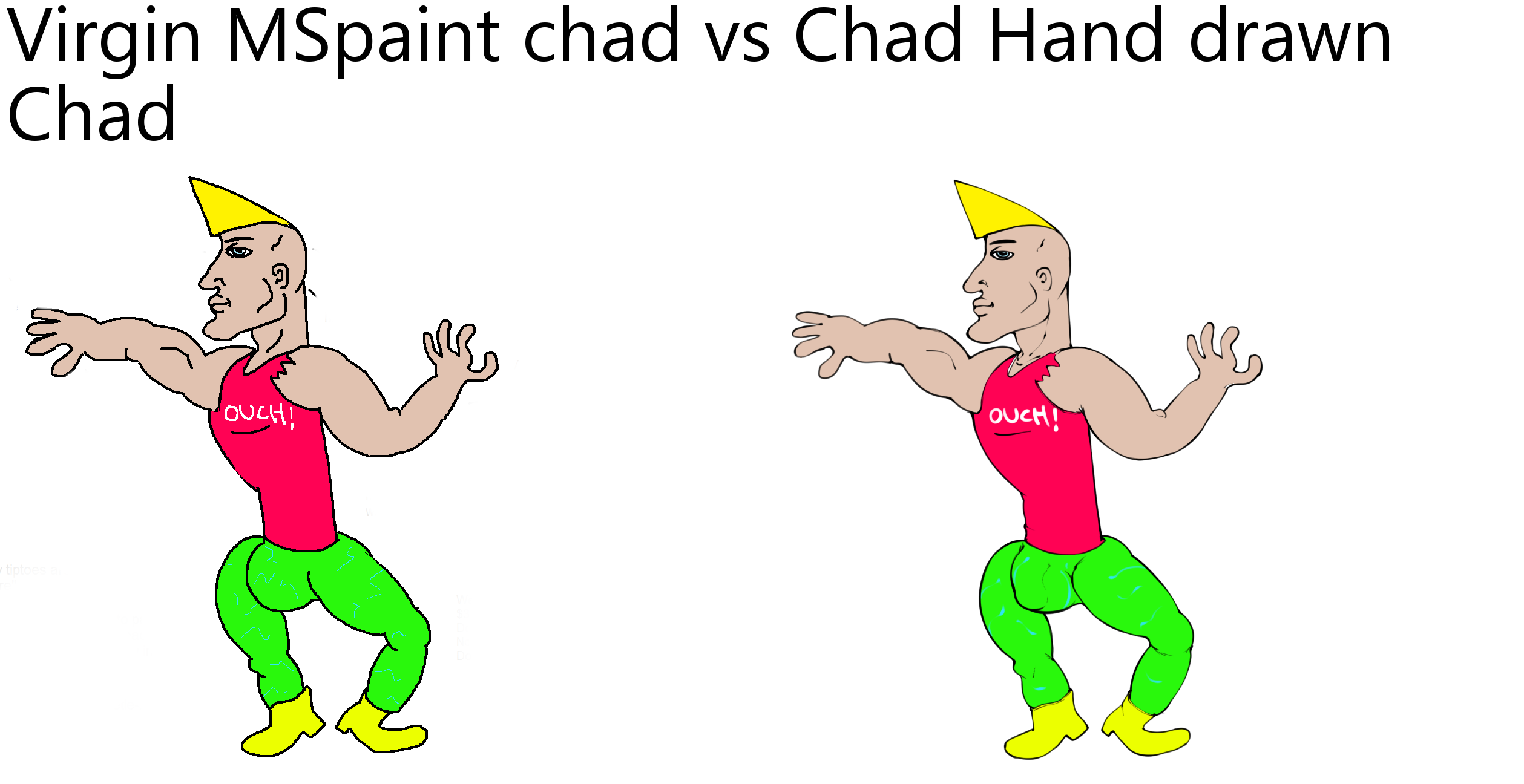 Virgin MSpaint chad vs Chad Hand drawn Chad r/virginvschad